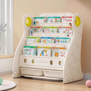 Durable Anti Topple Kids Bookshelf Penguin Shaped Plastic Book Organizer for Bulk Orders