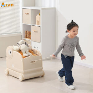Wholesale Cute Dinosaur Baby Cart Multifunctional Walker Toy Storage Dining Cart Detachable Tray Silent Wheels 60L Capacity